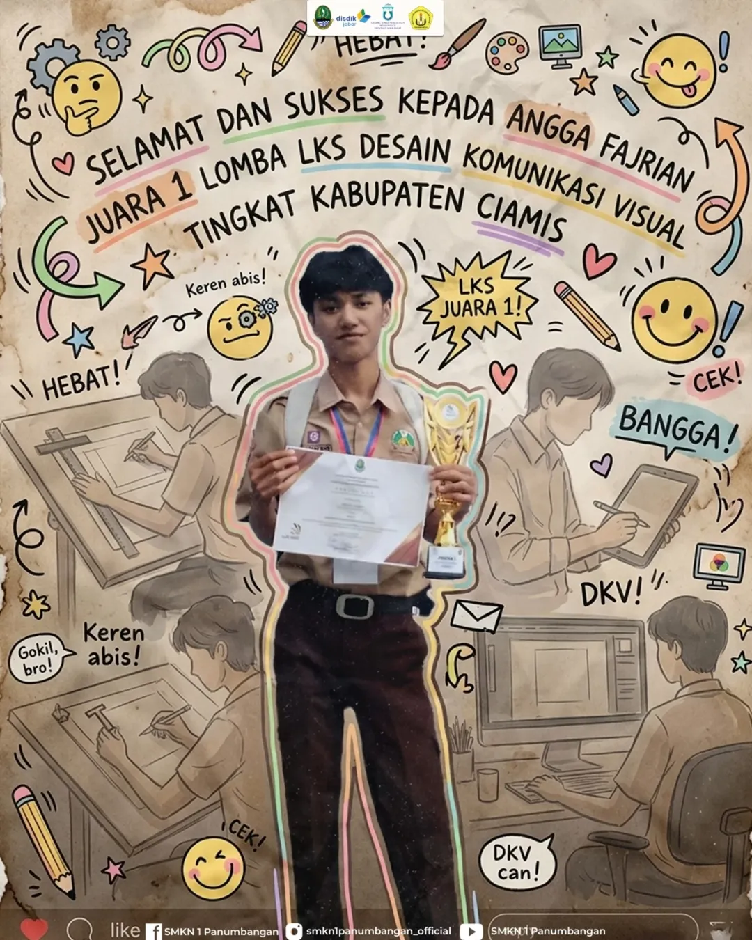 Prestasi membanggakan kembali diraih oleh siswa-siswi terbaik SMKN 1 Panumbangan!